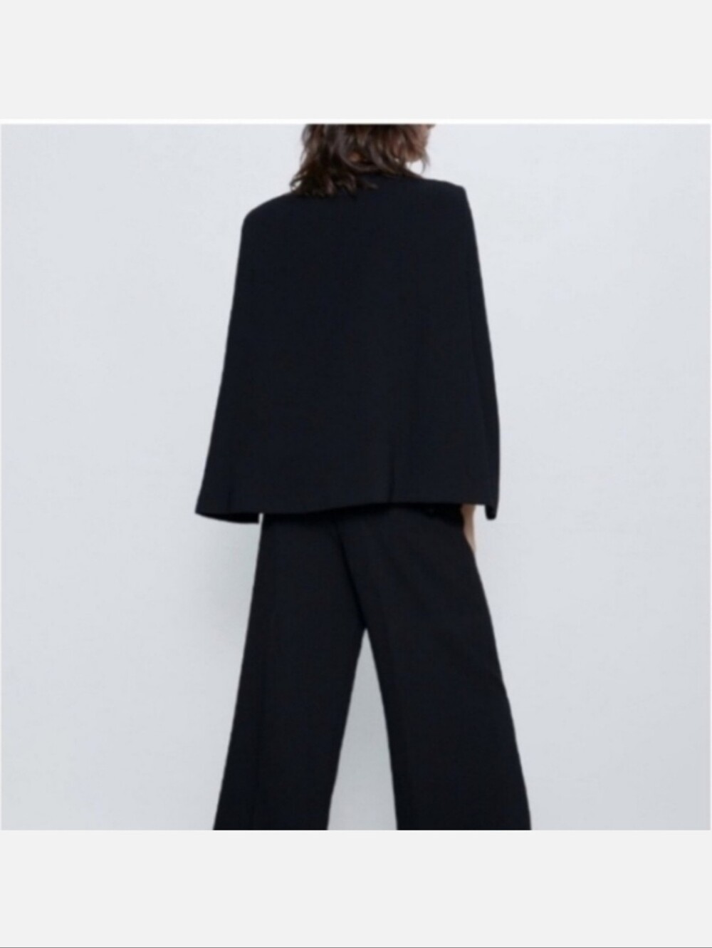 Zara Cape Blazer Jacket Black Size S - Picture 8 of 15